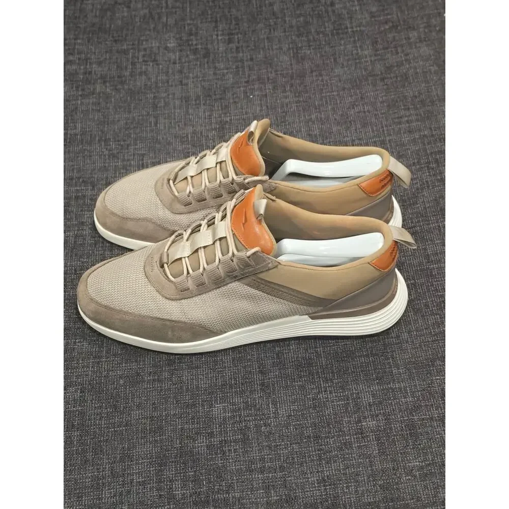 Wolf & Shepherd Crossover Victory Trainer Sneaker Men's 8.5 Taupe Mesh Suede